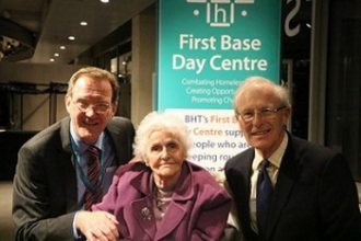 Pictured left to right; Andy Winter (Chief Executive of BHT), Patricia Norman (BHT's Life President), Peter Field (Lord Lieutenant and a founder of BHT).
